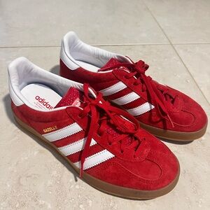 Red adidas gazelle